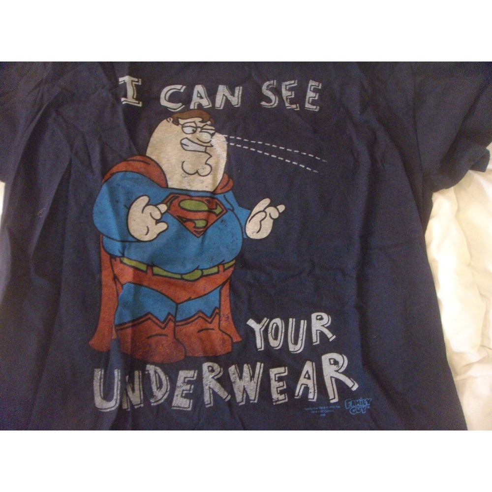 "I can see your underwear"‎ Family Guy Peter Superman costume mens M T-shirt